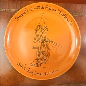 VTG Plate By CLACO Orvieto for the Pizzeria LeGrotte del Funaro Ristorante 1960s